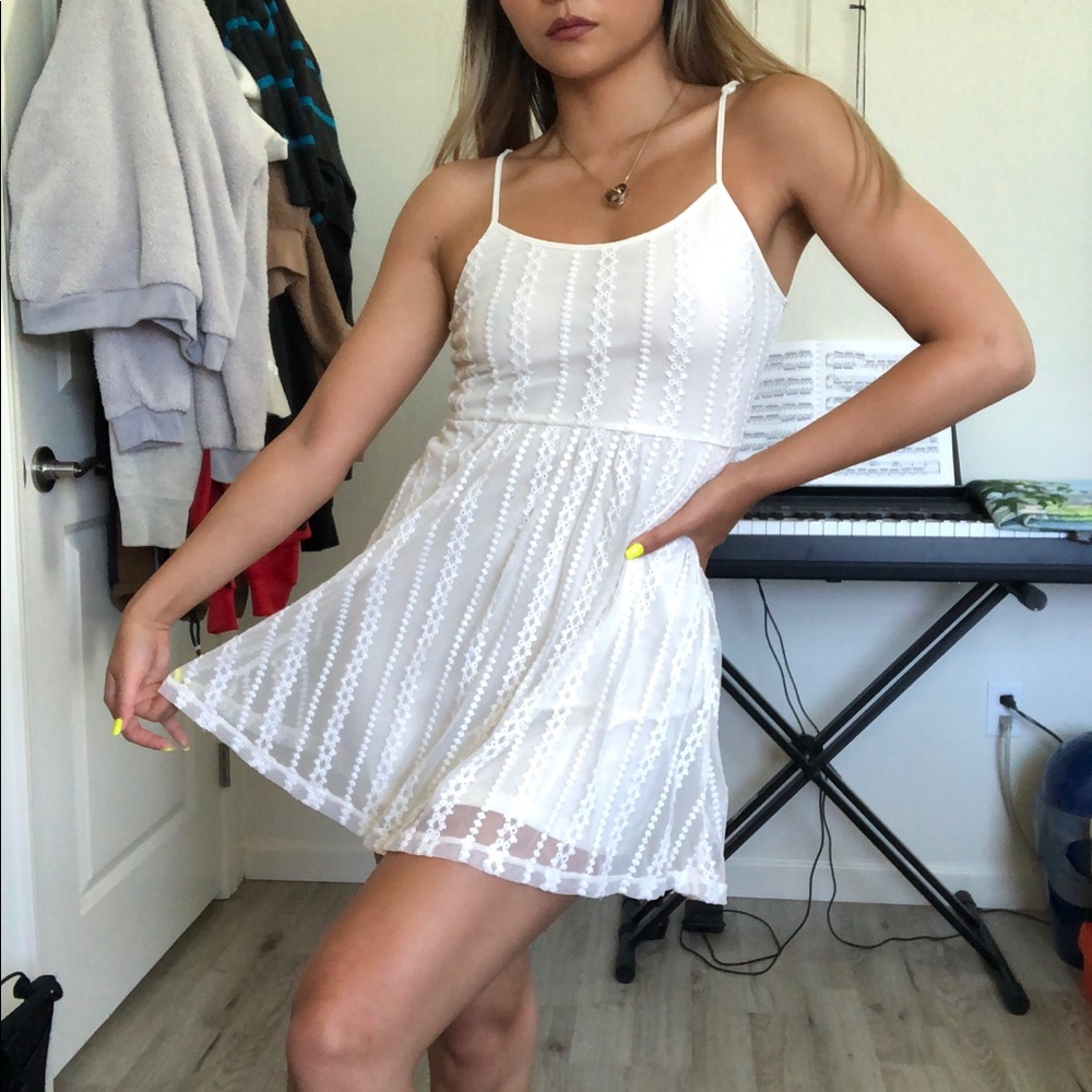 White open back flowy dresss